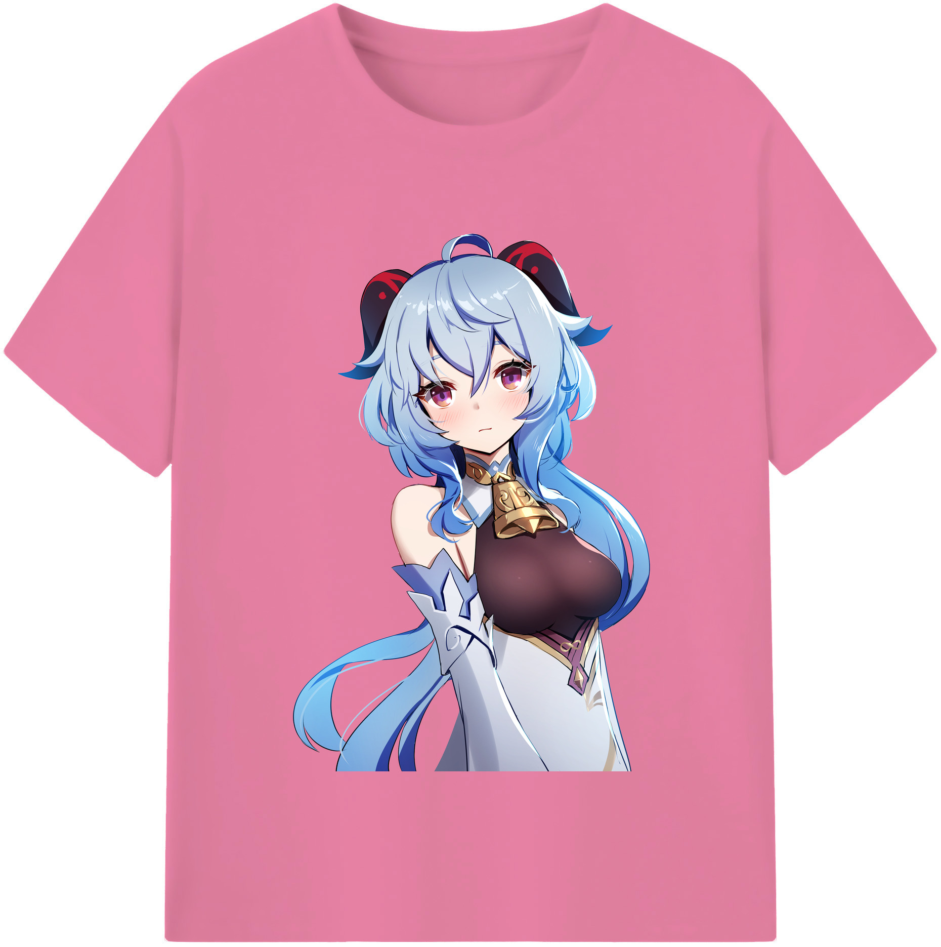 げんし神 甘雨 かんう genshin Ganyu 綿100％半袖Tシャツ（フロントプリント）